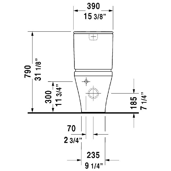 Duravit DuraStyle DualFlush Elongated Close Coupled Toilet (Seat and